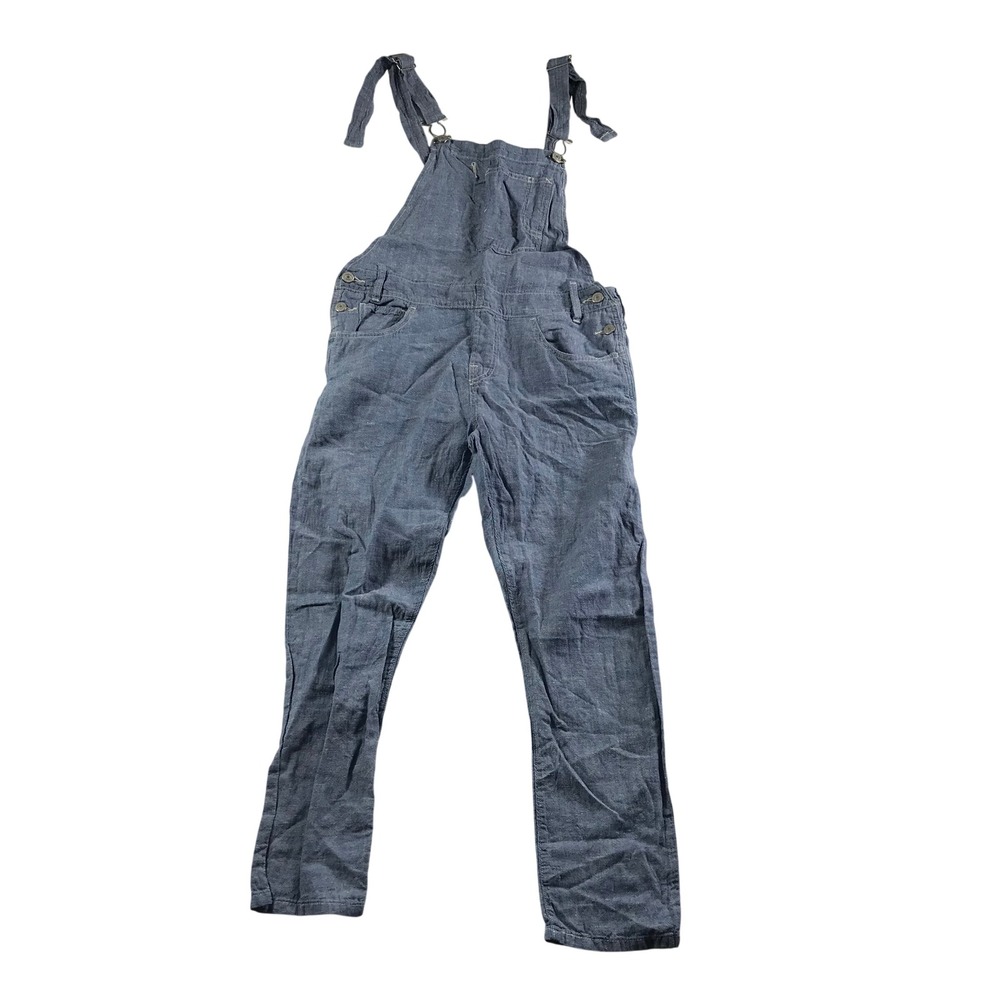 Levi Strauss Womens Blue Cotton Linen Blend Bib Overalls Size S 22866-0002